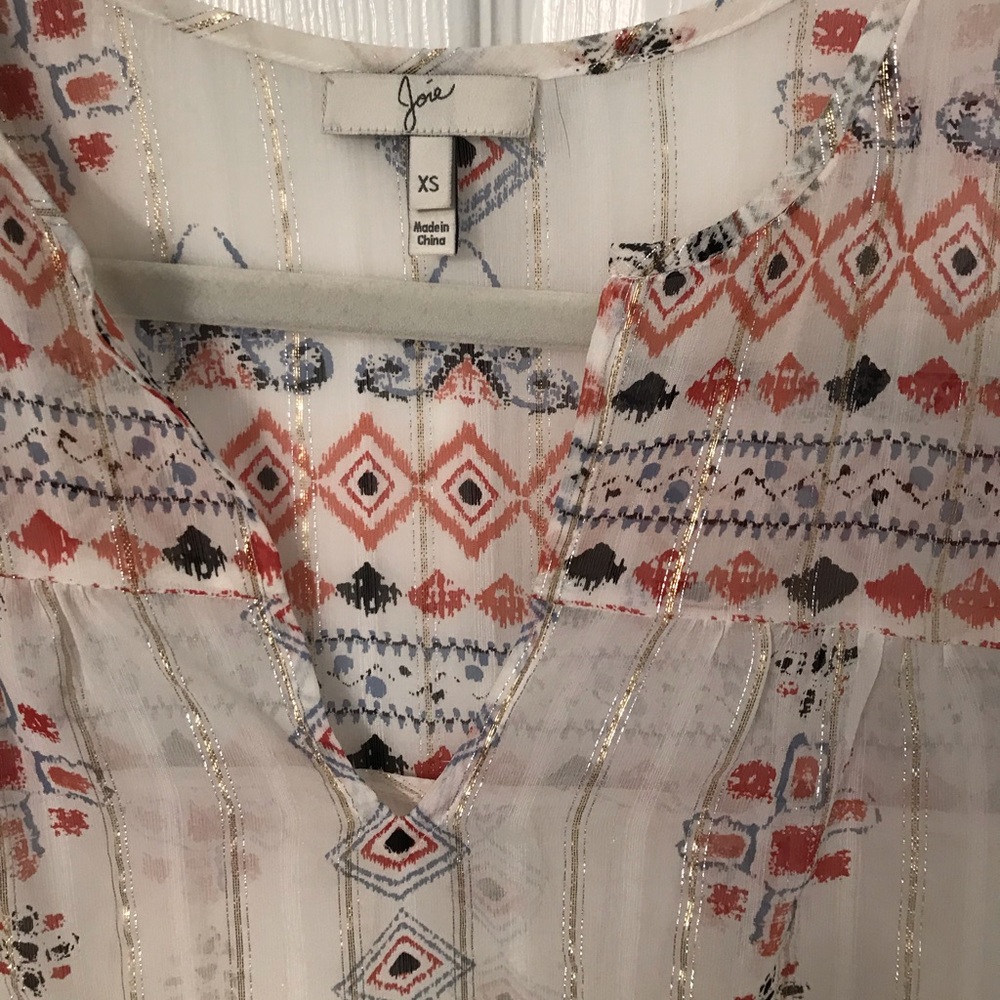 Joie Maguie Embroidered Silk Top XS - Picture 3 of 4